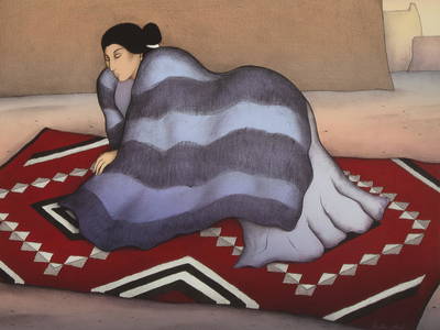 R. C. Gorman, Red Blanket, 1985