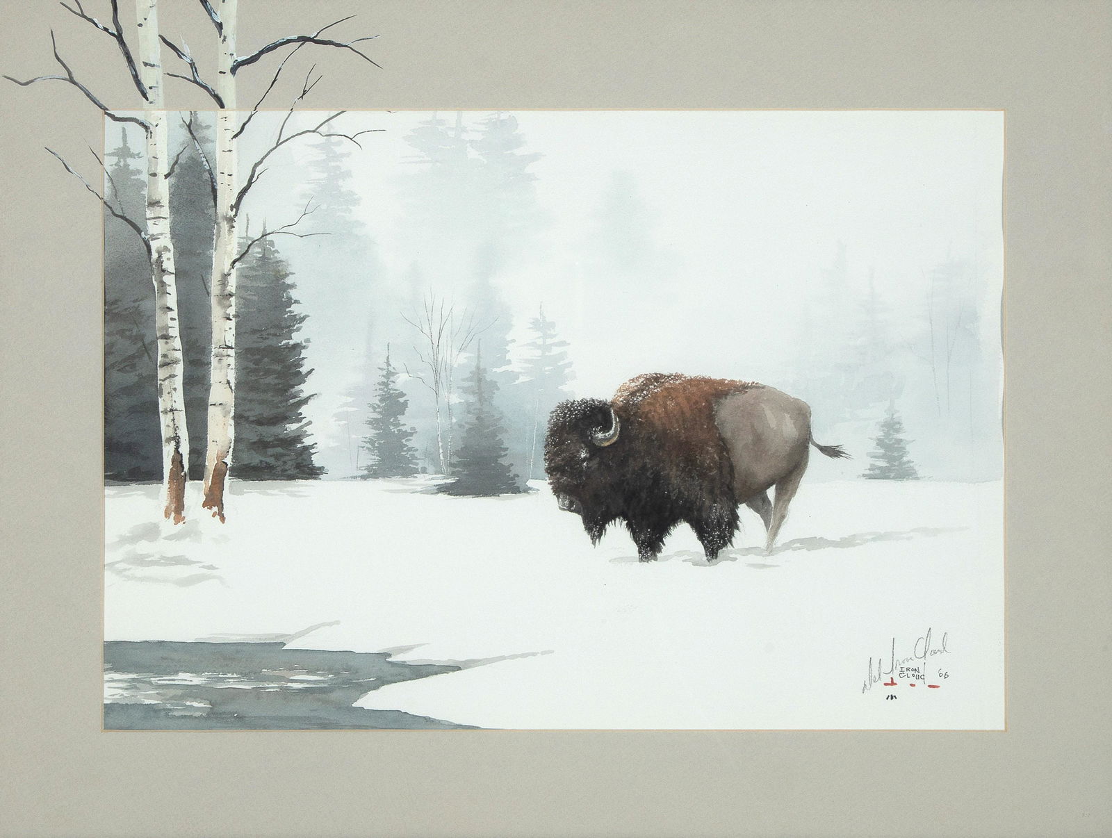 Del Iron Cloud, Untitled (Buffalo in the Snow), 2006 (1 of 2)