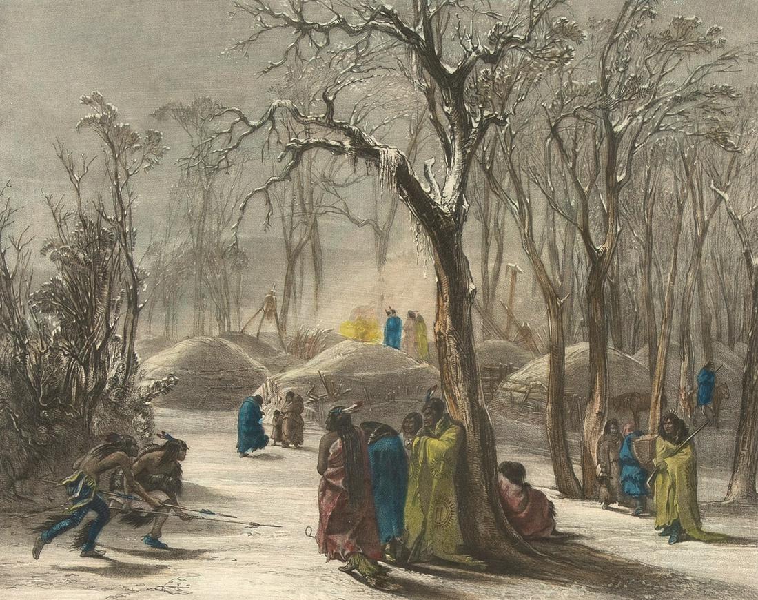 Karl Bodmer, Winter Village of the Minatarres, ca. 1832-1844 (1 of 2)