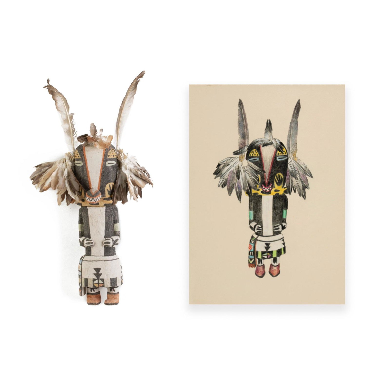 Manfred Susunkewa + Charles Loloma, Honan (Badger) Katsina and Drawing (1 of 5)