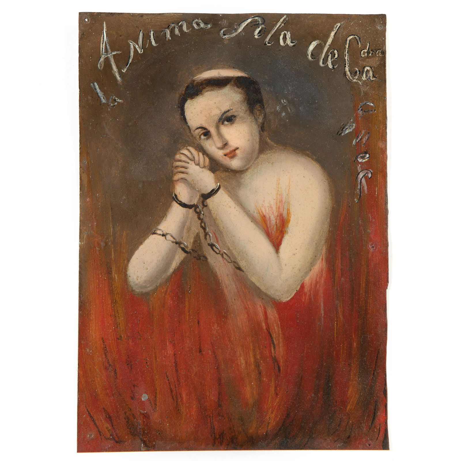 Unknown, La Anima Sola de Catedral, painting on tin (1 of 2)