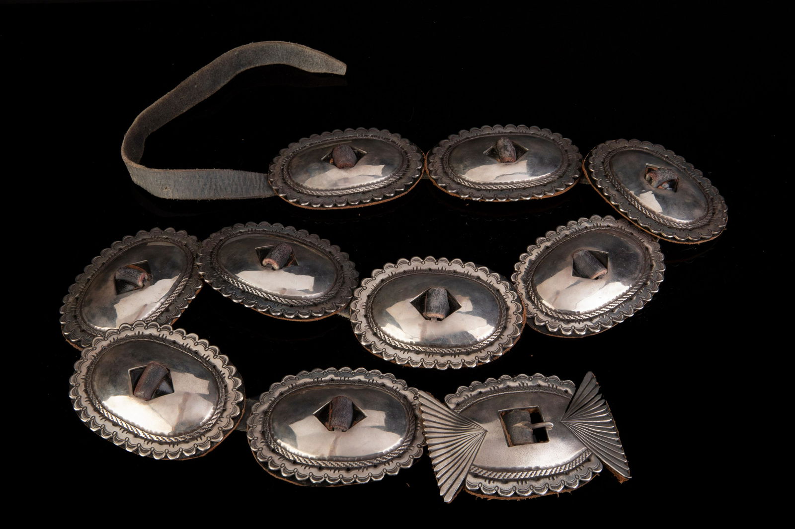 Sedalio Fidel Lovato, First Phase Style Silver Concho Belt (1 of 3)