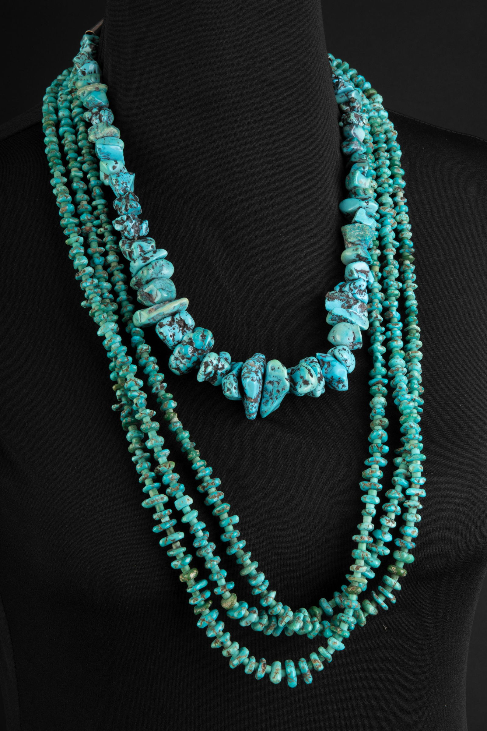 Pueblo, Pair of Turquoise Stone Necklaces (1 of 4)