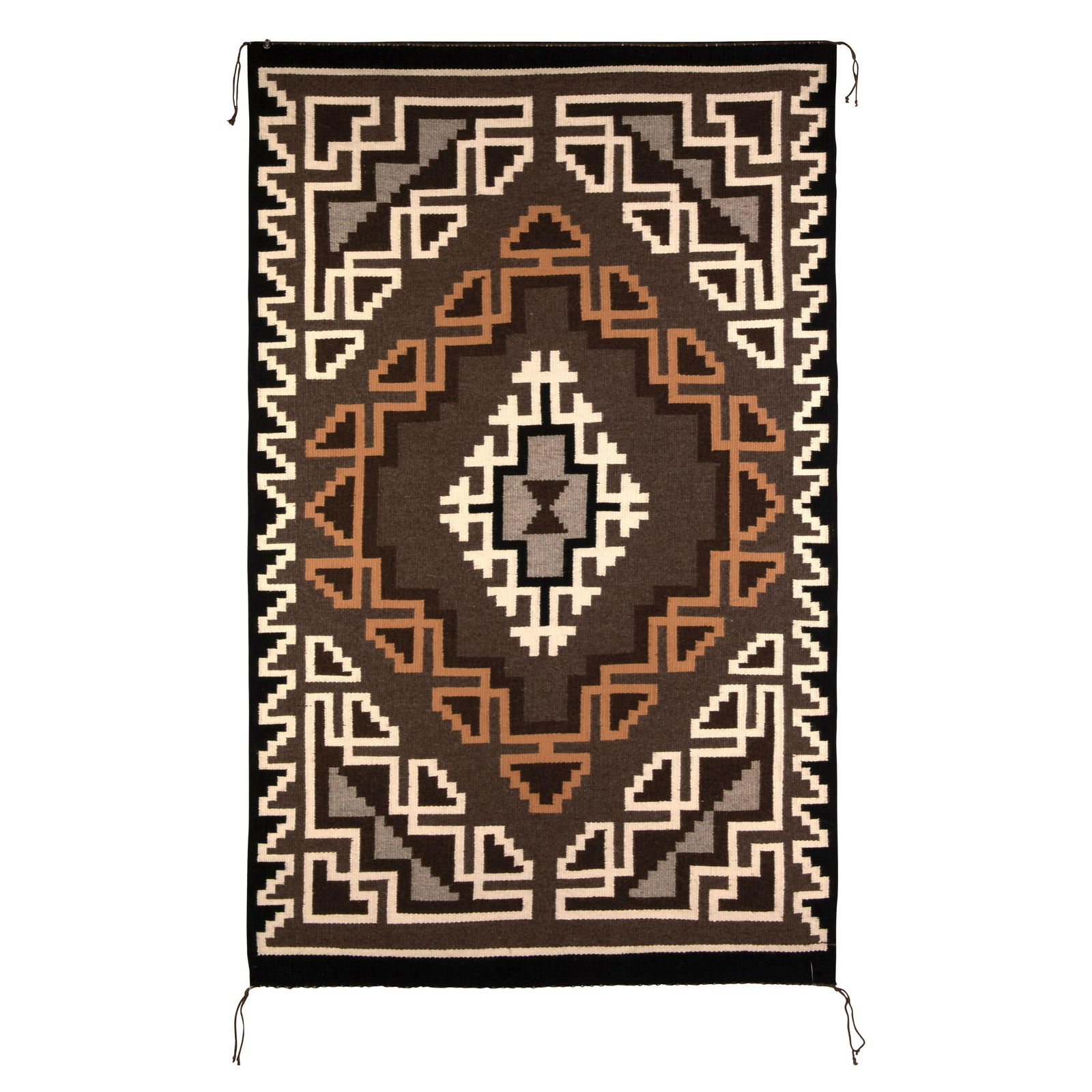 Dine [Navajo], Two Grey Hills Textile, ca. 1980 (1 of 2)