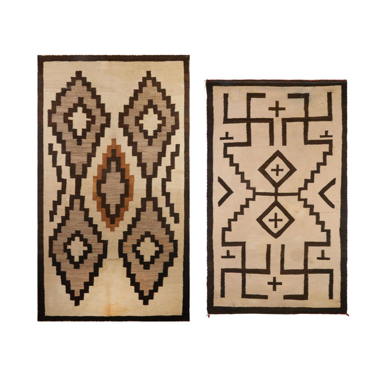 Dine [Navajo], Pair of Two Navajo Textiles, ca. 1930s (1 of 5)