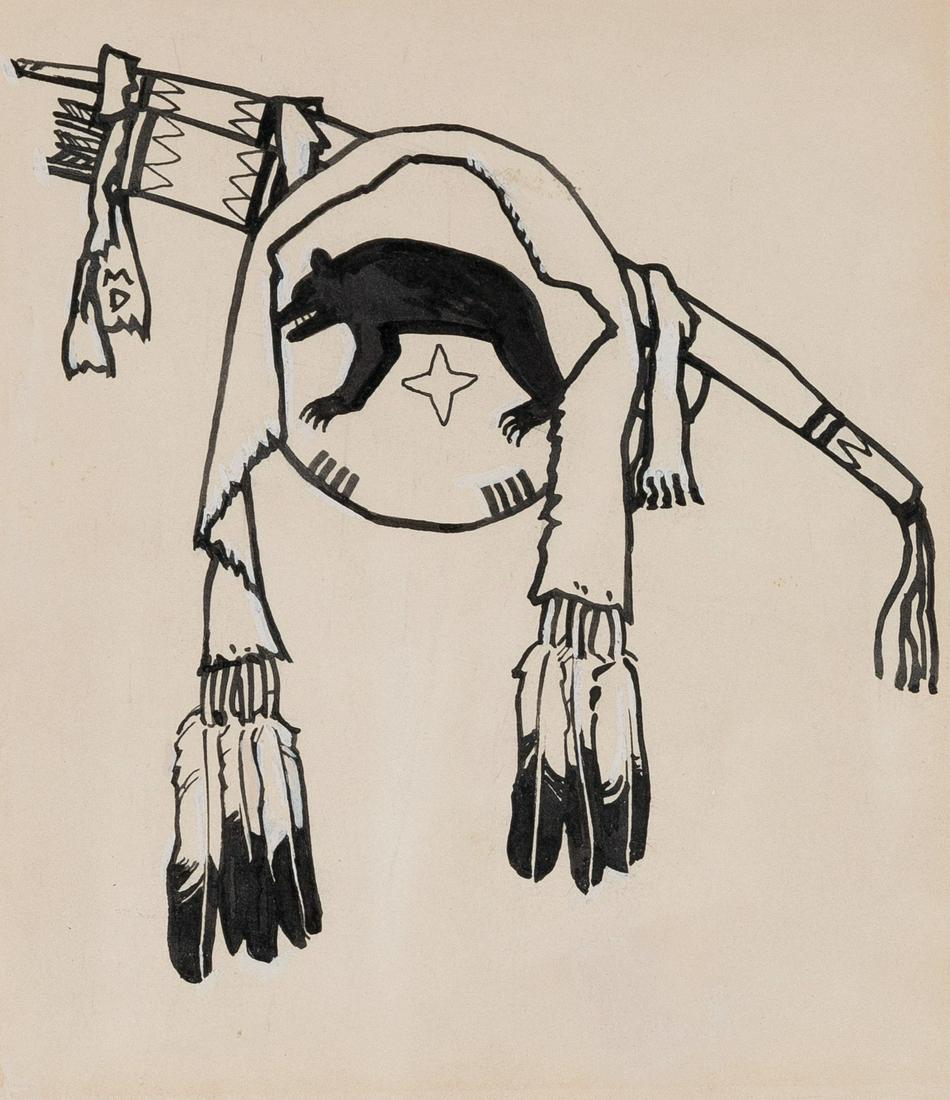 Maynard Dixon, Cover Shield & Bow Case, ca. 1943 (1 of 2)