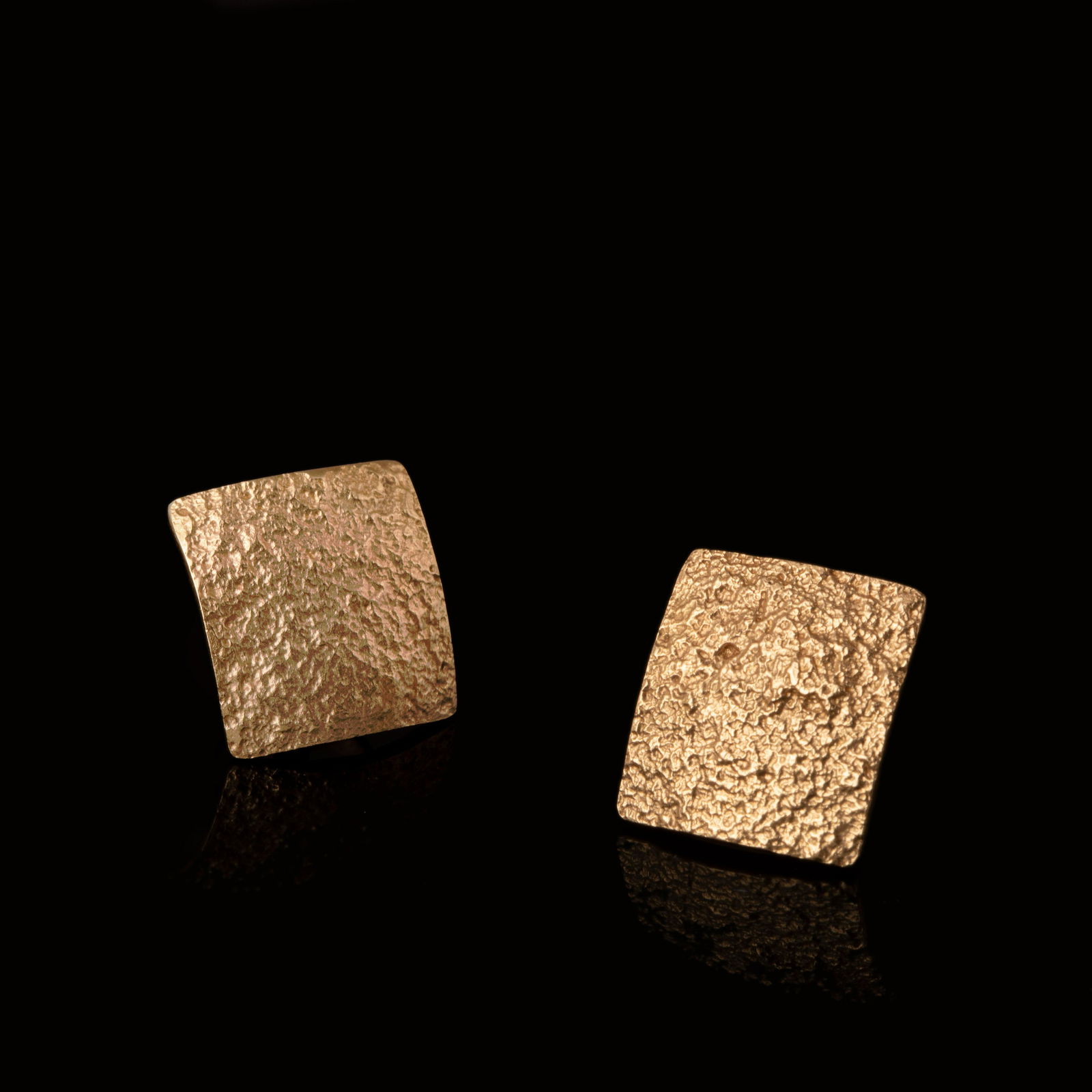Charles Loloma, Tufa Cast Gold Post Earrings (1 of 3)