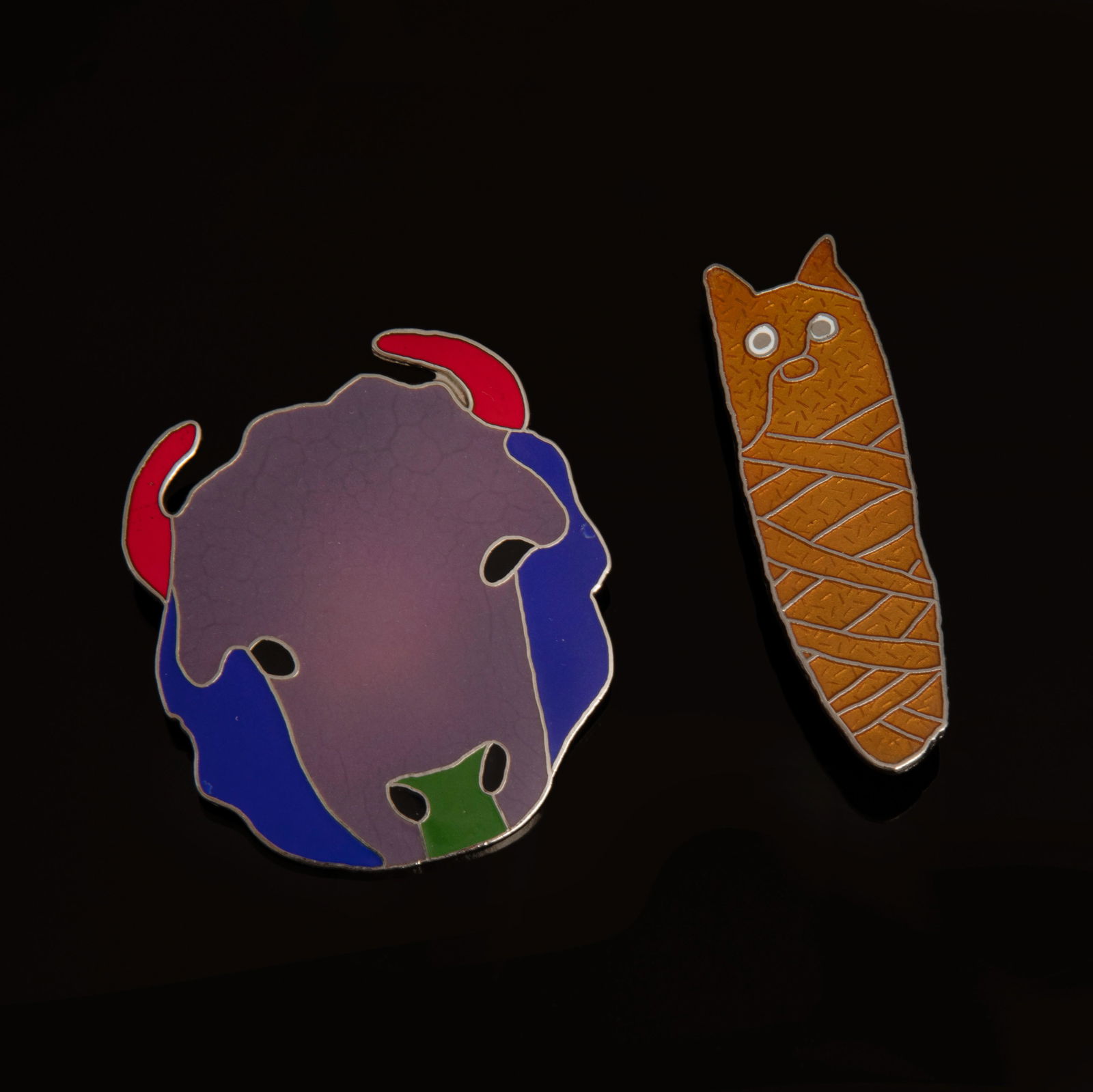 Fritz Scholder, A Pair of Enamel Pins (1 of 2)
