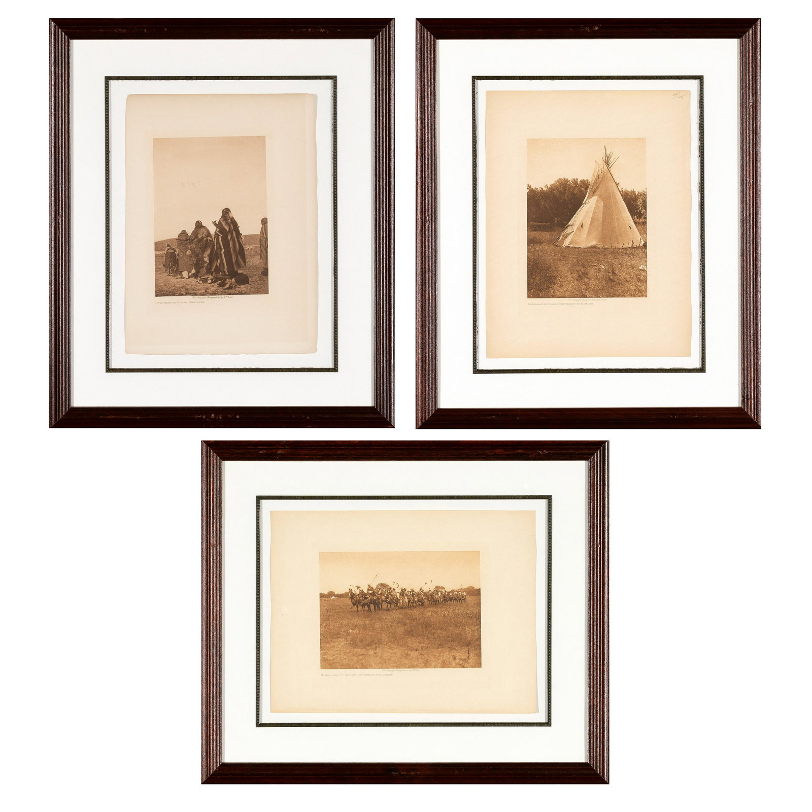 Edward S. Curtis, Group of Three Cheyenne Photogravures (1 of 7)