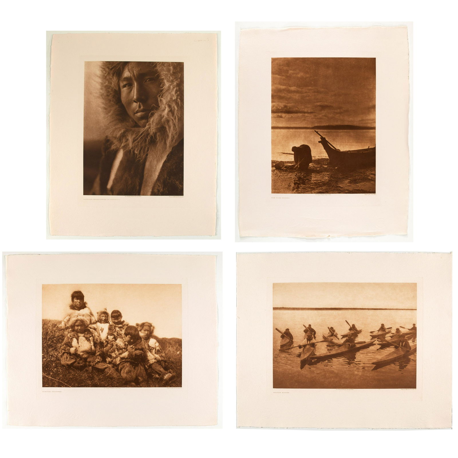Edward S. Curtis, Group of Four Restrike Photogravures: Inuit (1 of 9)
