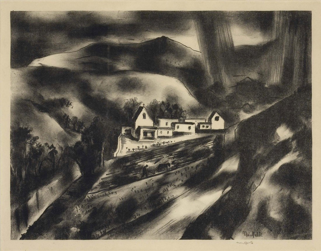 BROR J.O. NORDFELDT, Untitled: Bror J.O. Nordfeldt, (1878-1955), lithograph on paper, 9 3/4 x 12 3/4 inches (image), signed lower right in plate, Nordfeldt, signed lower right: Nordfeldt, Private Collection, TX no reserve