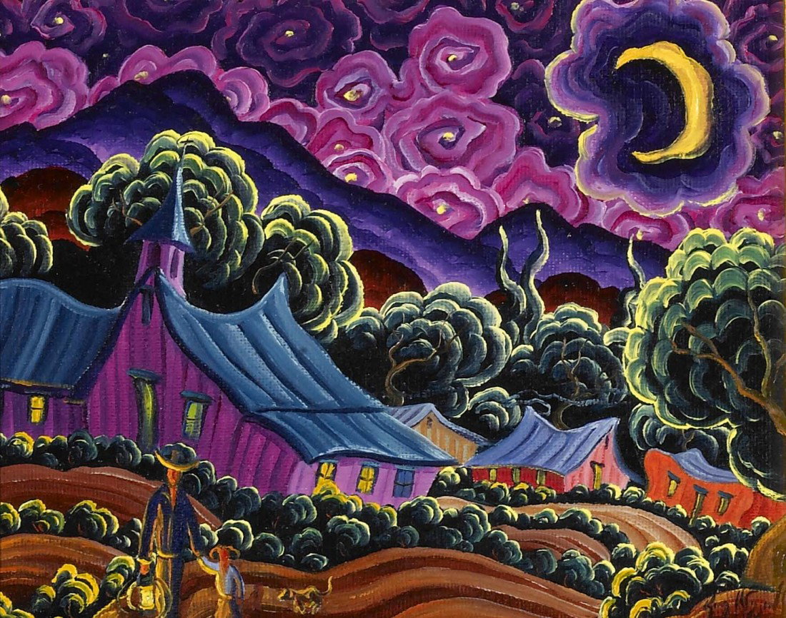 K. DOUGLAS WIGGINS, Evening Walk, 2010: K. Douglas Wiggins, (b. 1960), oil on board, 8 x 10 inches (actual), signed lower right, Kim Wiggins, signed and dated verso, Private Collection, TX