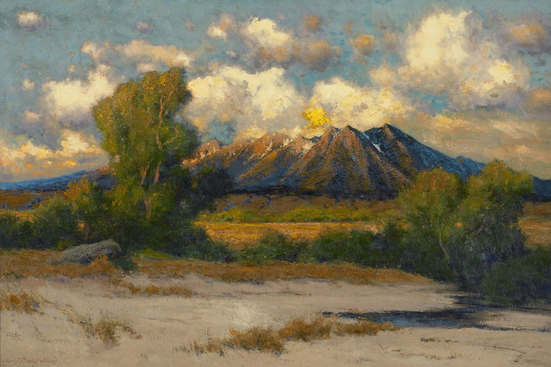 CHARLES PARTRIDGE ADAMS, Sunset Effect, Sierra Bla: Charles Partridge Adams, (1858-1942), oil on canvas, 23 5/8 x 35 5/8 inches (sight), signed lower left, Charles Partridge Adams,Titled on verso stretcher Sierra Blanca, Colorado - Sunset Effect, Priva