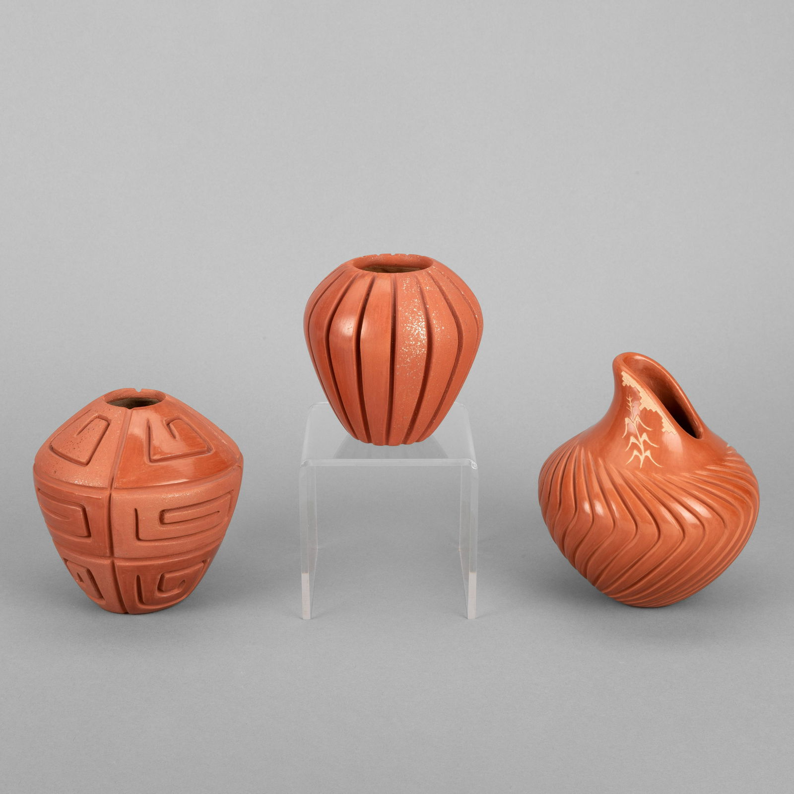 Jemez, Group of Three Redware Pottery Vessels (1 of 3)