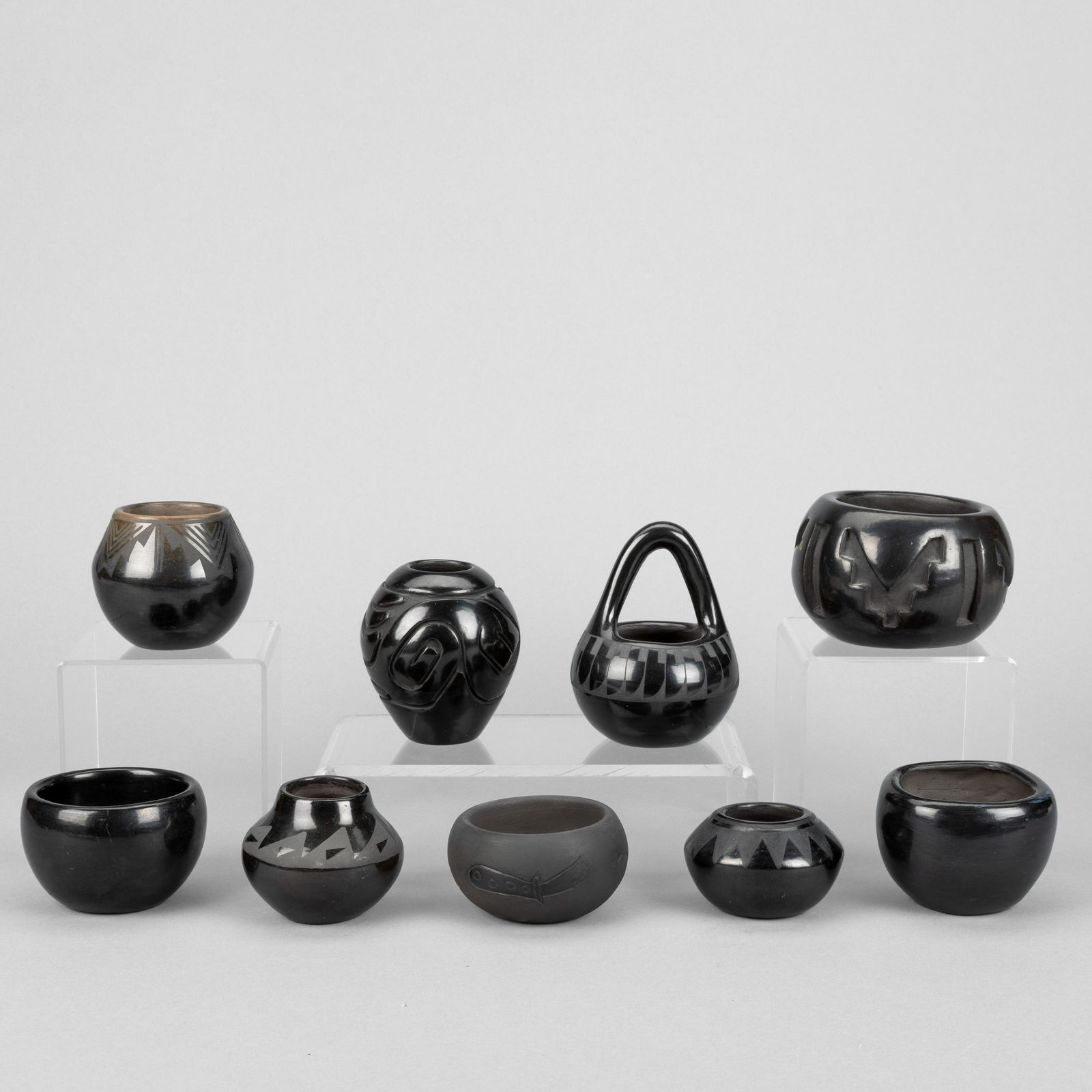Santa Clara, Group of Nine Small Blackware Vessels (1 of 3)
