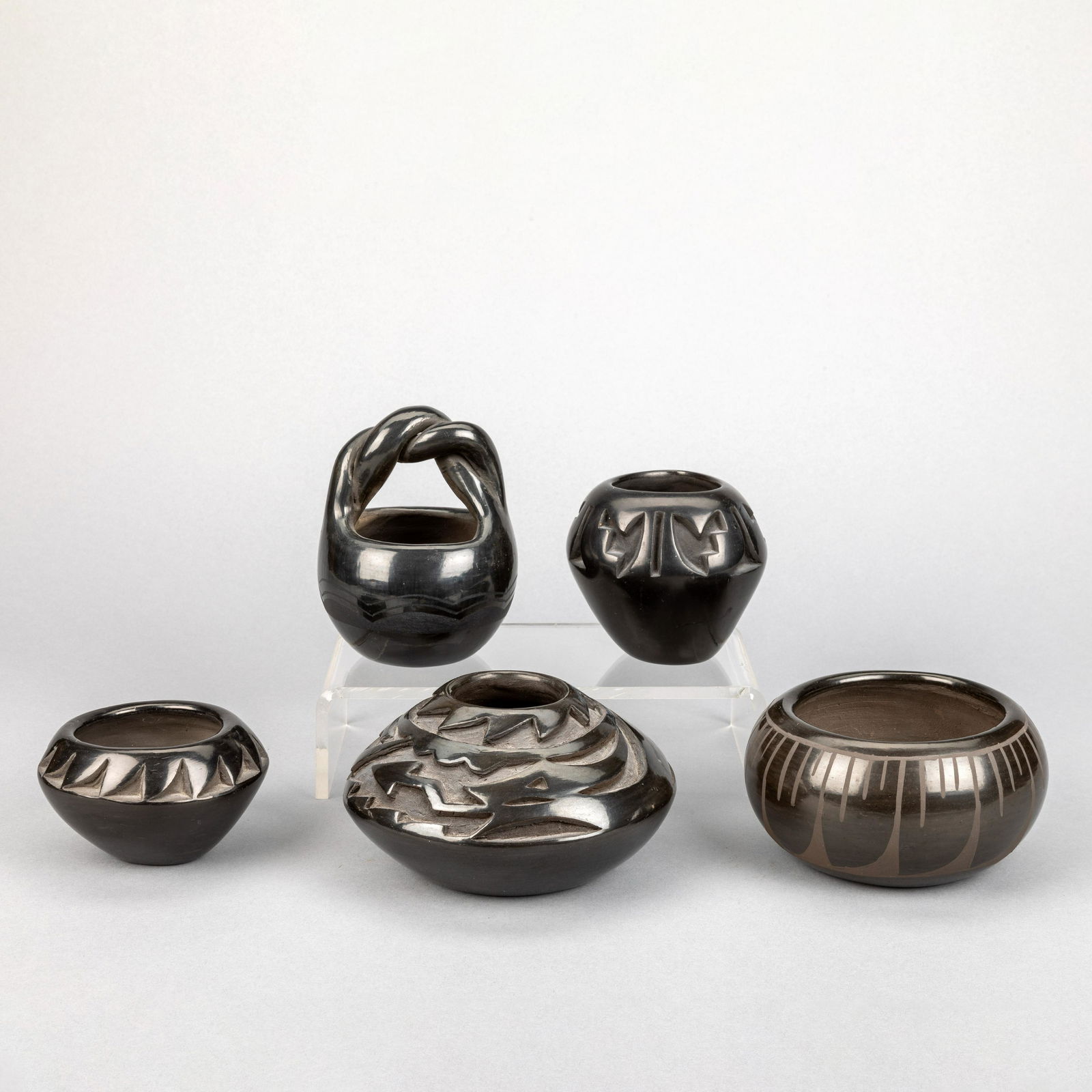 Santa Clara, Group of Five Blackware Vessels (1 of 3)