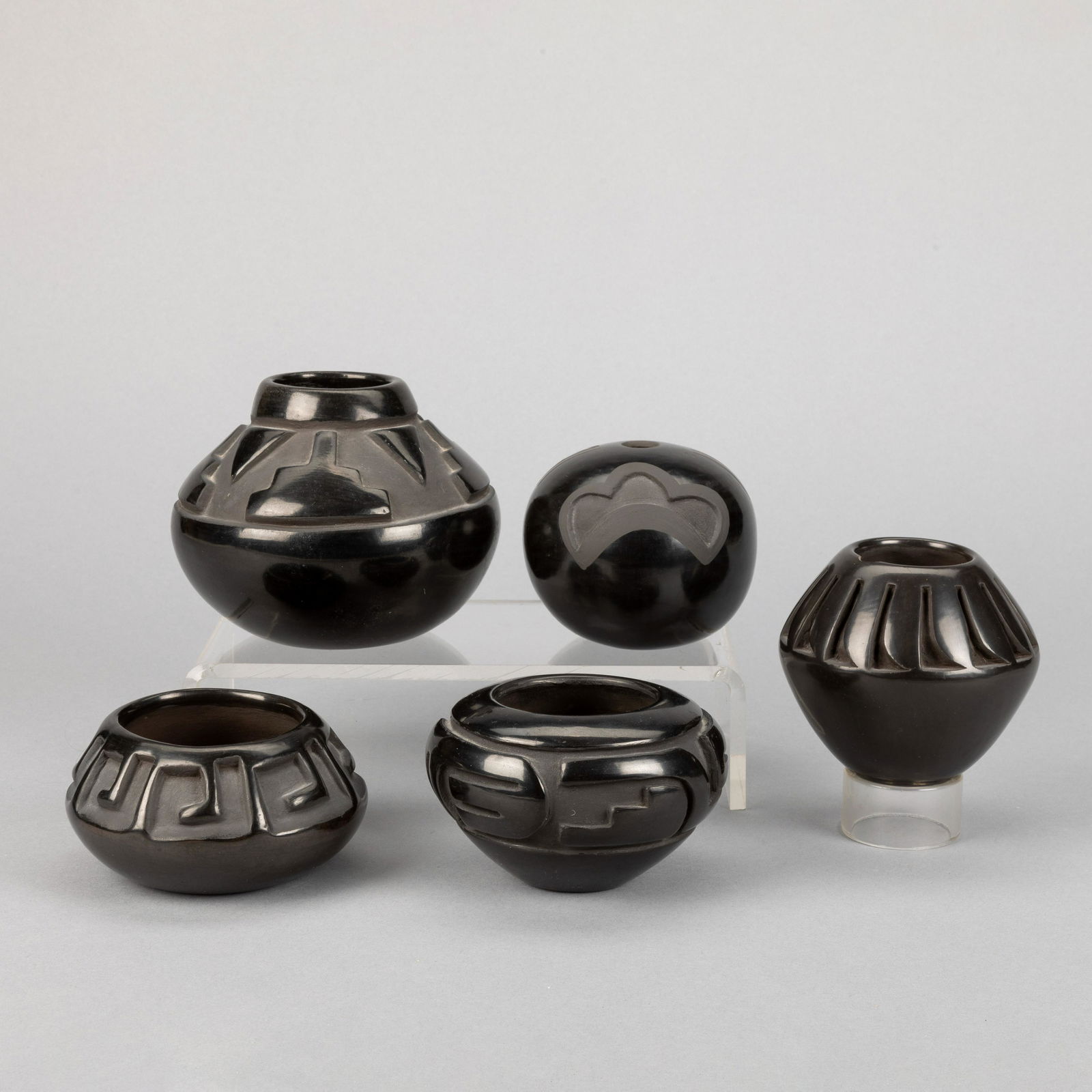 Santa Clara, Group of Five Blackware Vessels (1 of 3)