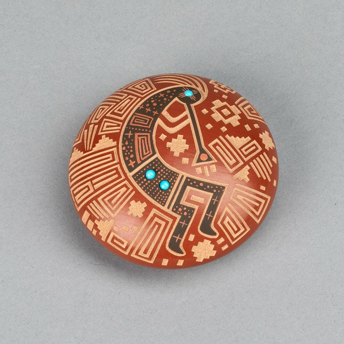 Jemez, Glenda Fragua, Sgraffito Seed Pot (1 of 3)