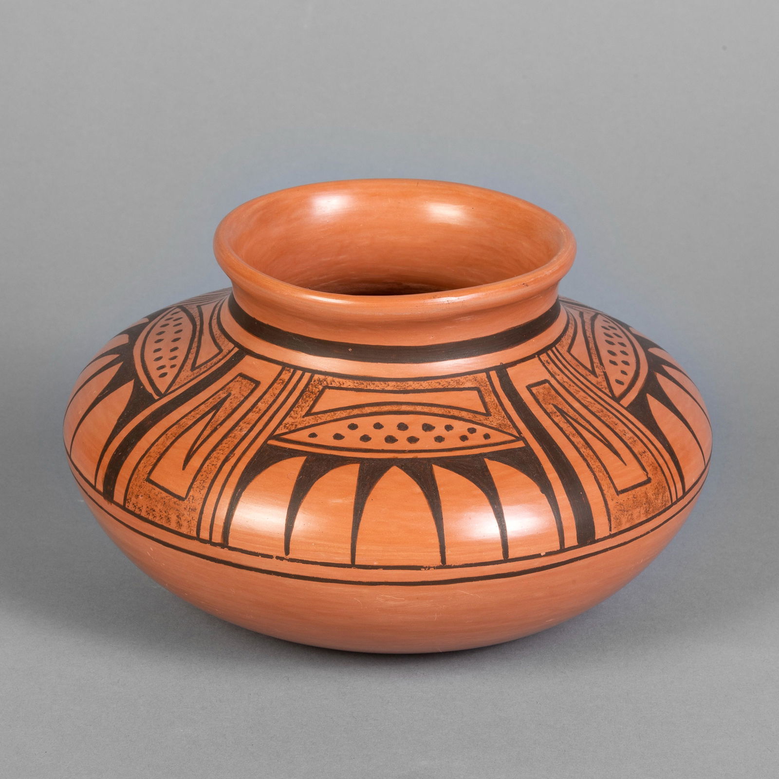 Hopi, Claudina Lomakema, Black on Red Pot (1 of 3)