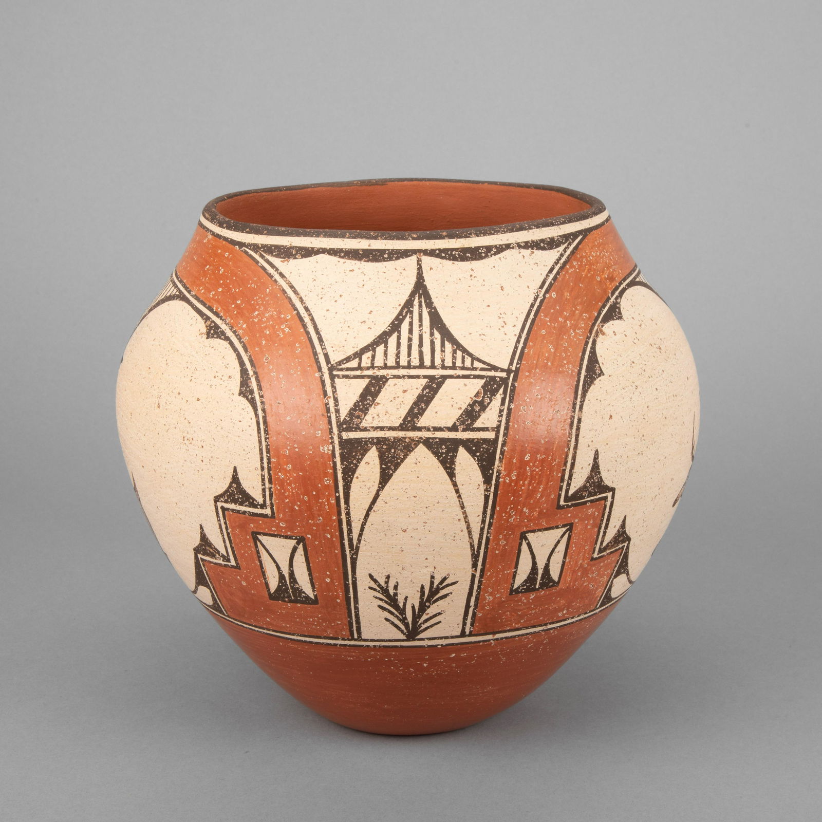 Zia, Helen Gachupin, Polychrome Deer Jar (1 of 3)