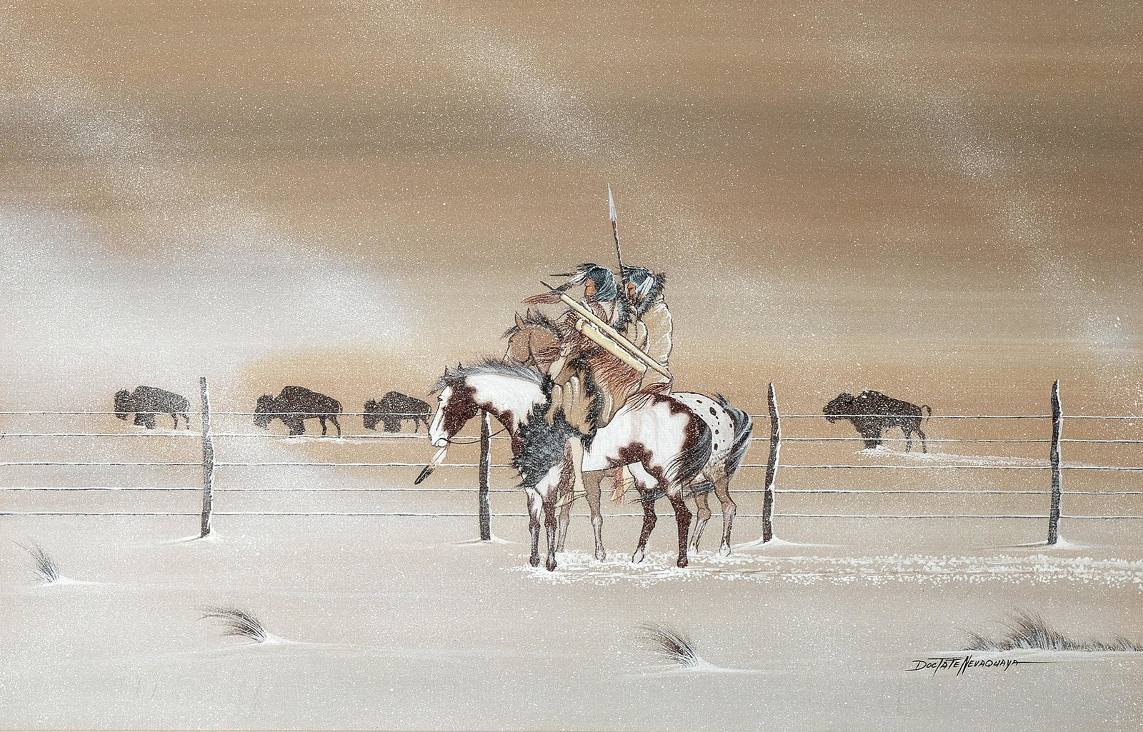 Comanche, Doc Tate Nevaquaya, Untitled (Waiting out the Storm) (1 of 2)