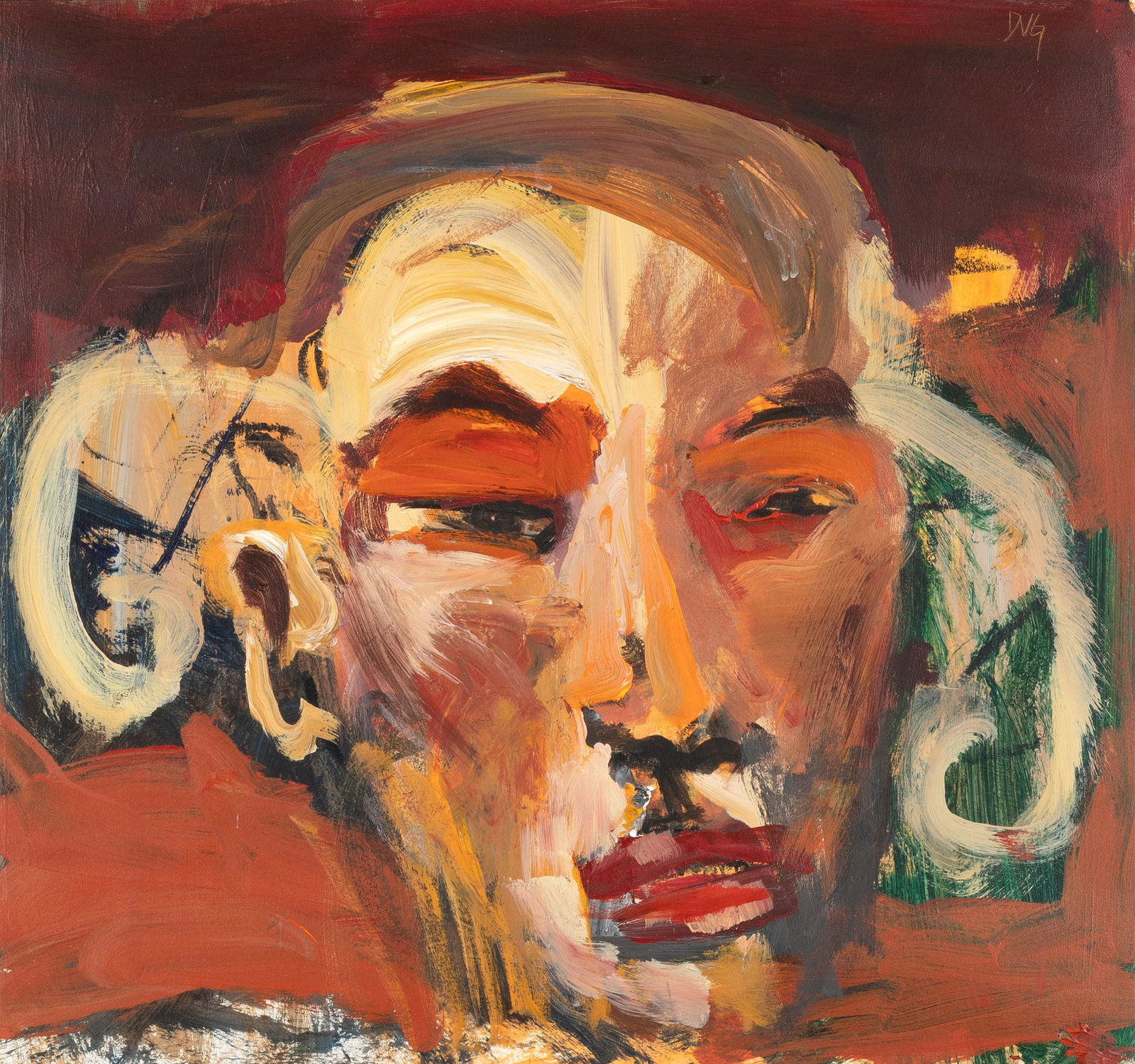 Jicarilla Apache, Darren Vigil Gray, Untitled (Portrait): Darren Vigil Gray(Jicarilla Apache, b. 1959)Untitled (Portrait)acrylic on paperinitialed upper right: DVG14 7/8 x 15 7/8 in. (37.78 x 40.32 cm.), Frame: 23 1/8 x 24 1/8 in. (58.74 x 61.28 cm.) Private