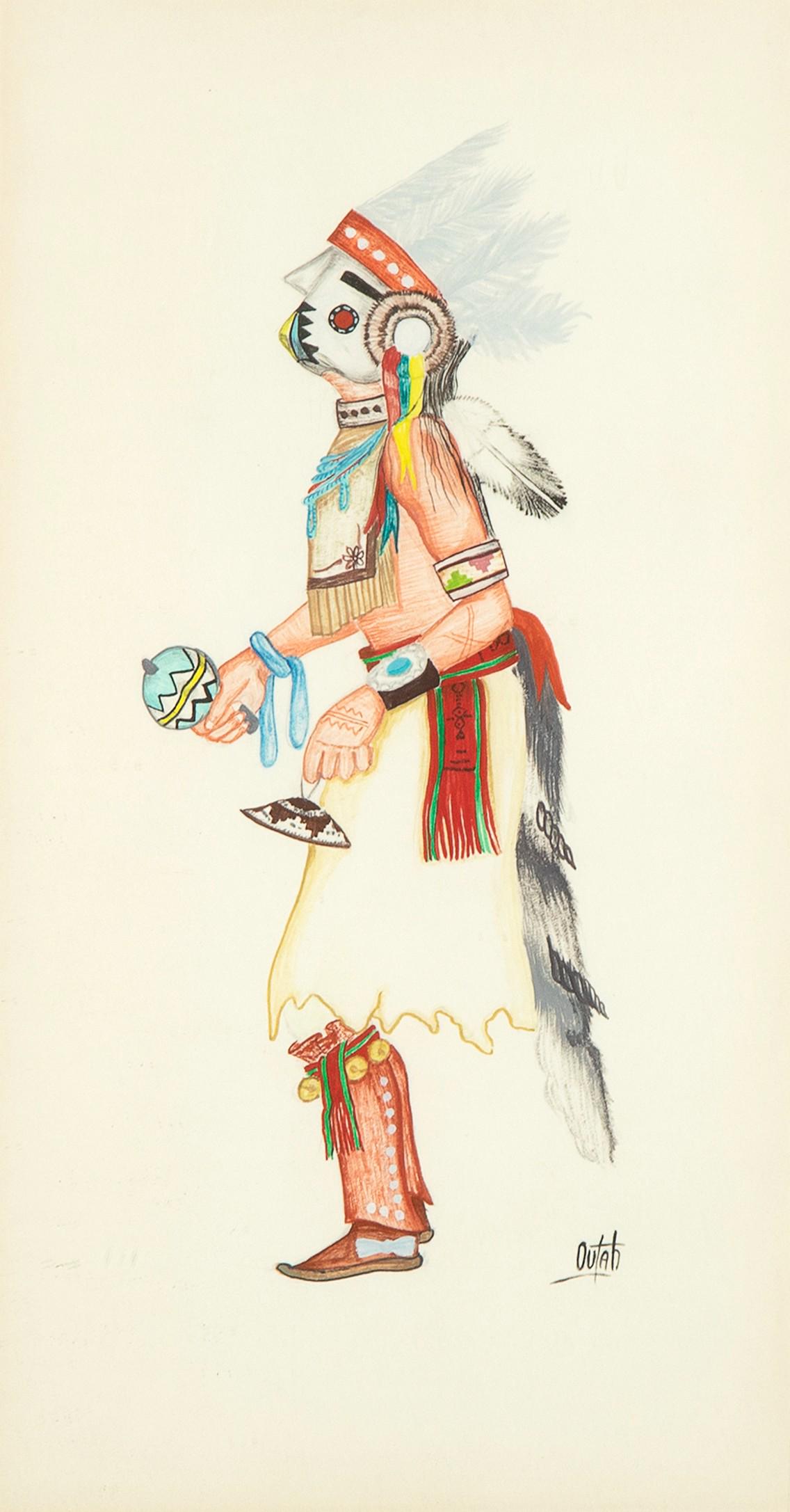 Lawrence Outah, Supai Katsina, ca. 1940s (1 of 2)