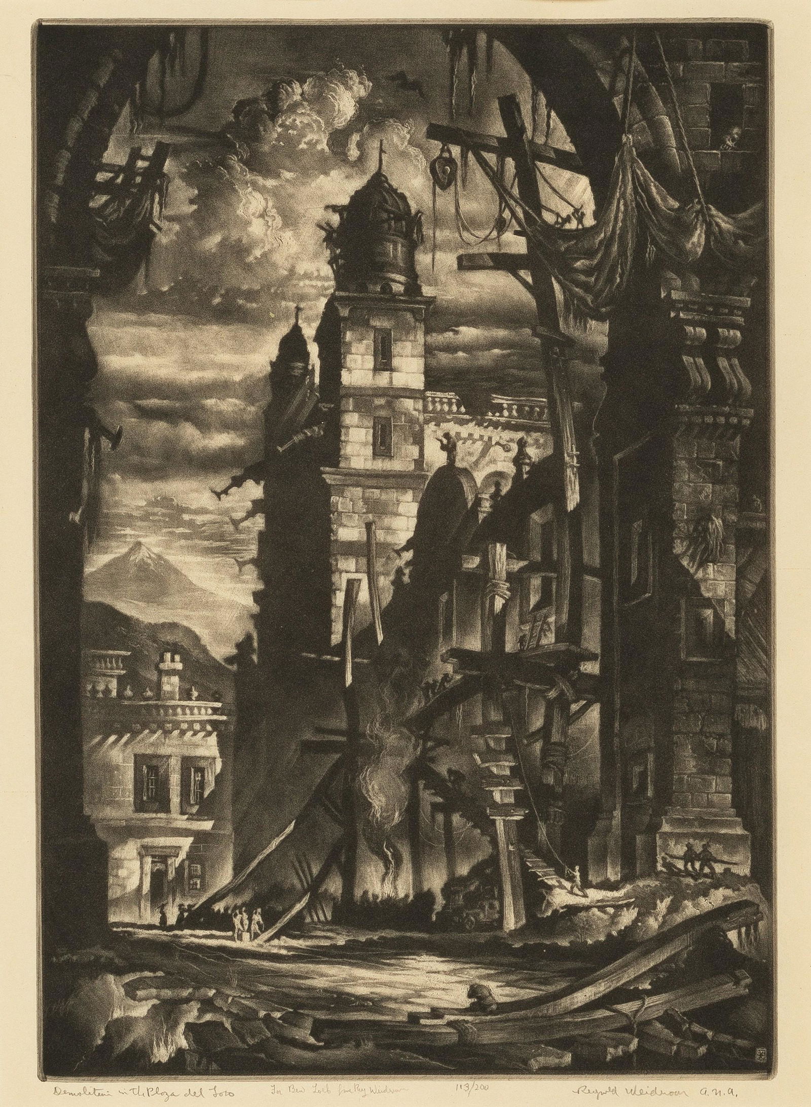 Reynold Weidenaar, Demolition in The Plaza Del Toro, 1950 (1 of 3)