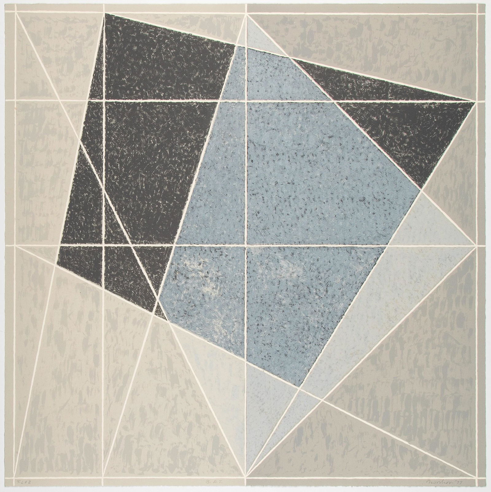 Jack Tworkov, T.L.#2, 1977: Jack Tworkov(1900 - 1982)T.L.#2, 1977lithograph, B.A.T.printed by Stephen Britko, chopmark lower leftprinted at Tamarind Institute, chopmark lower lefttitled in pencil, lower left, T.L. #2number