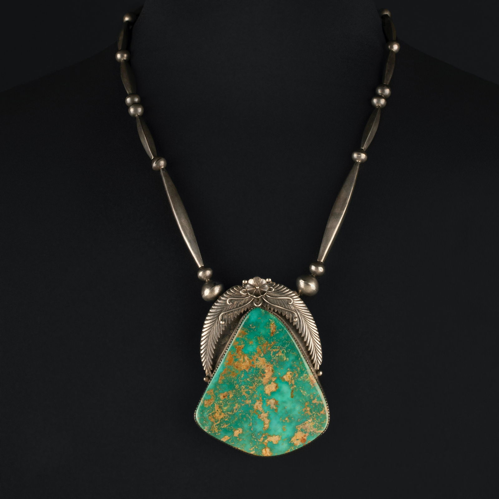 Dine [Navajo] Silver + Turquoise Pendant ca. 1960’s (1 of 2)