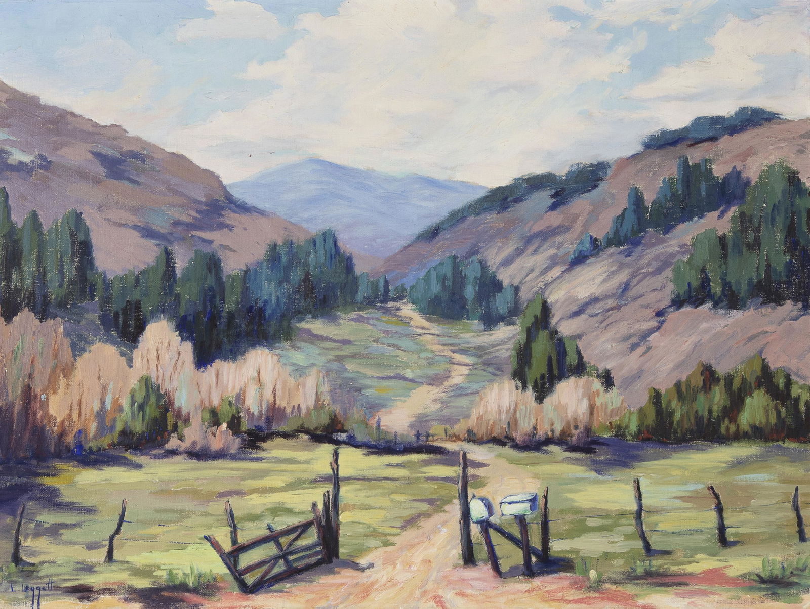 Lucille Leggett, Southwest Mountain Scene with Trail (1 of 2)