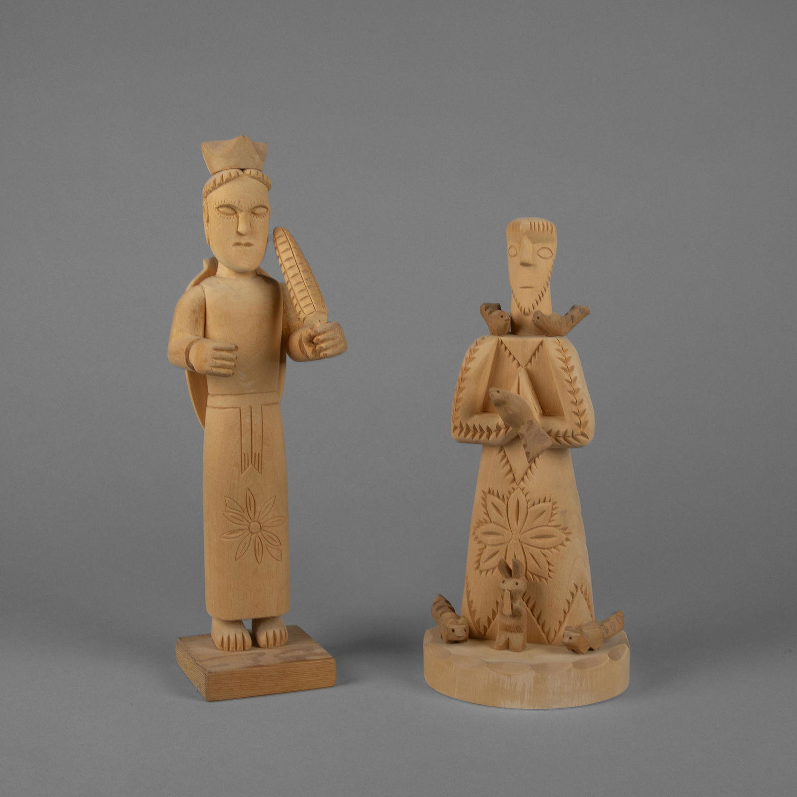 Joe Jose Mondragon + Gloria Lopez Cordova, Pair of Bultos (1 of 5)