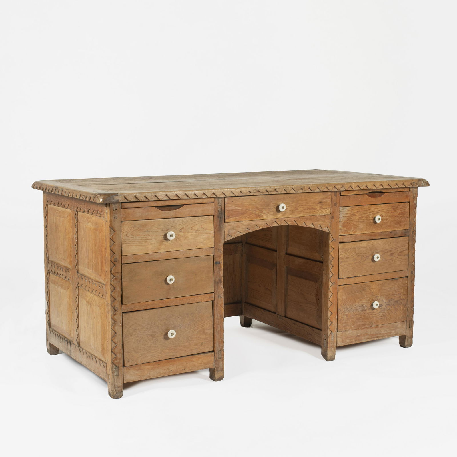 New Mexican, Seven Drawer Wooden Desk, ca. 1930 - 1940 (1 of 3)