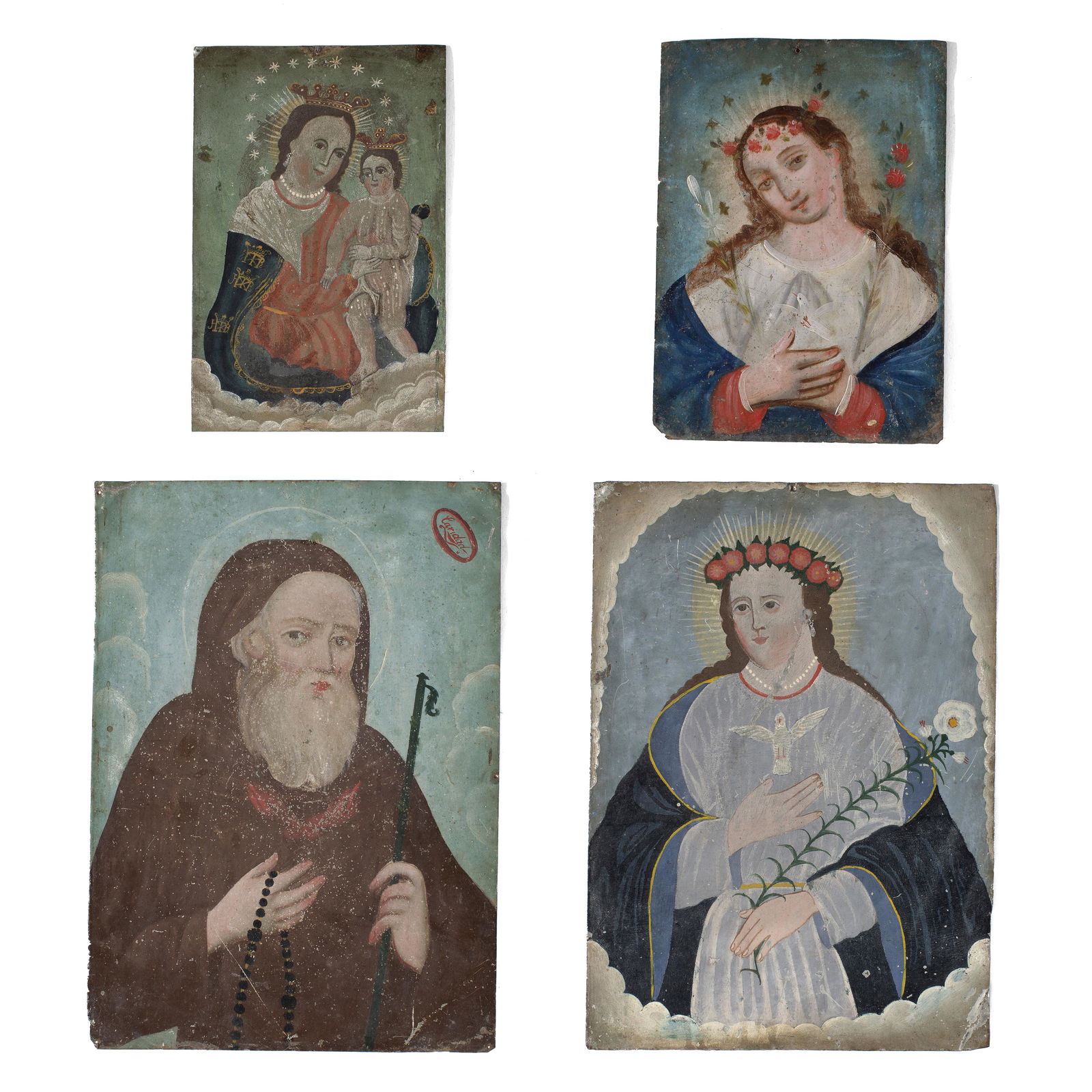 Mexican, Group of Four Retablos (1 of 1)