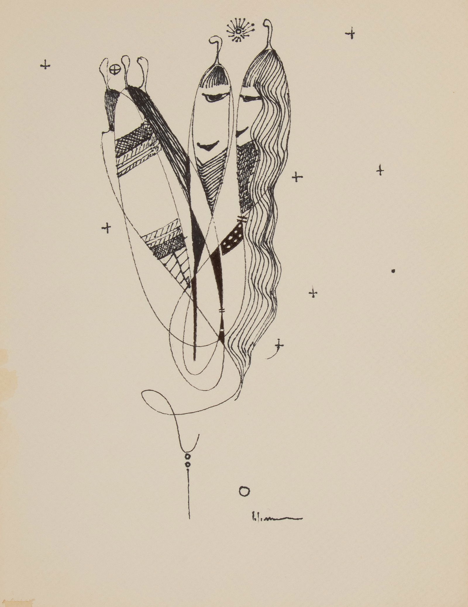 Charles Loloma, Untitled (Corn Maiden) (1 of 2)