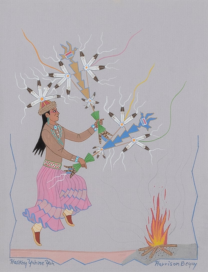 Harrison Begay [Haskay Yahne Yah], A Pair of Dancers (1 of 5)