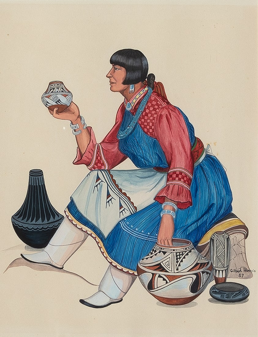 Gilbert Benjamin Atencio [Wah Peen], Maria Martinez, 1957 (1 of 2)