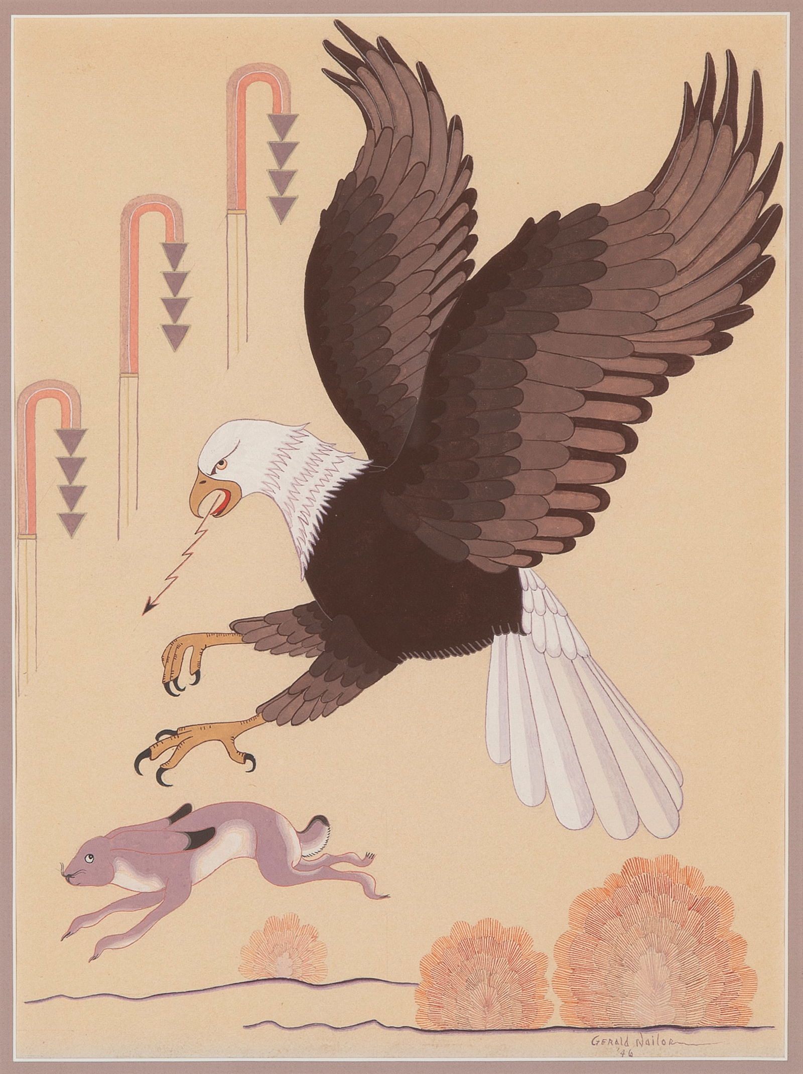 Gerald Nailor, Eagle Hunting Hare, 1946 (1 of 2)