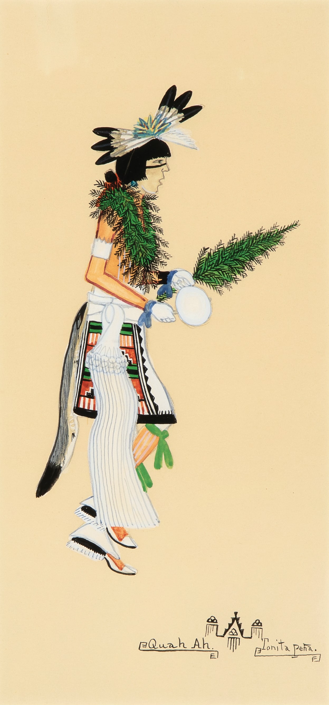 Tonita Vigil Pena (Quah Ah.), Untitled (Dancer) ca. 1930s (1 of 2)