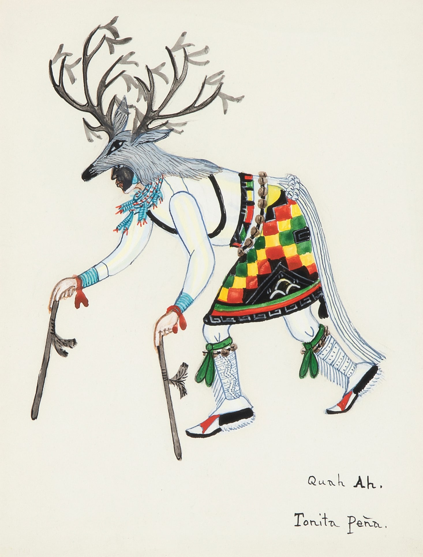 Tonita Vigil Pena [Quah Ah], Untitled (Deer Dancer), ca. 1940 (1 of 2)