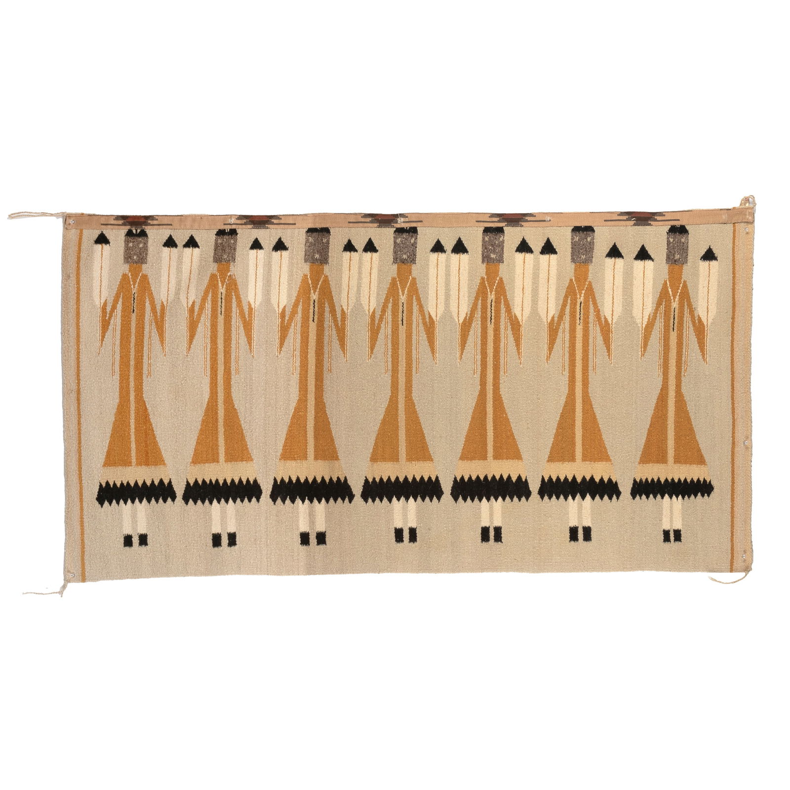 Dine [Navajo], Yei Rug, ca. 1960's: Dine [Navajo] Yei Rug, ca. 1960'snatural wool, vegetal dyes66 x 34 in. (167.6 x 86.4 cm.) Private Collection, Texas