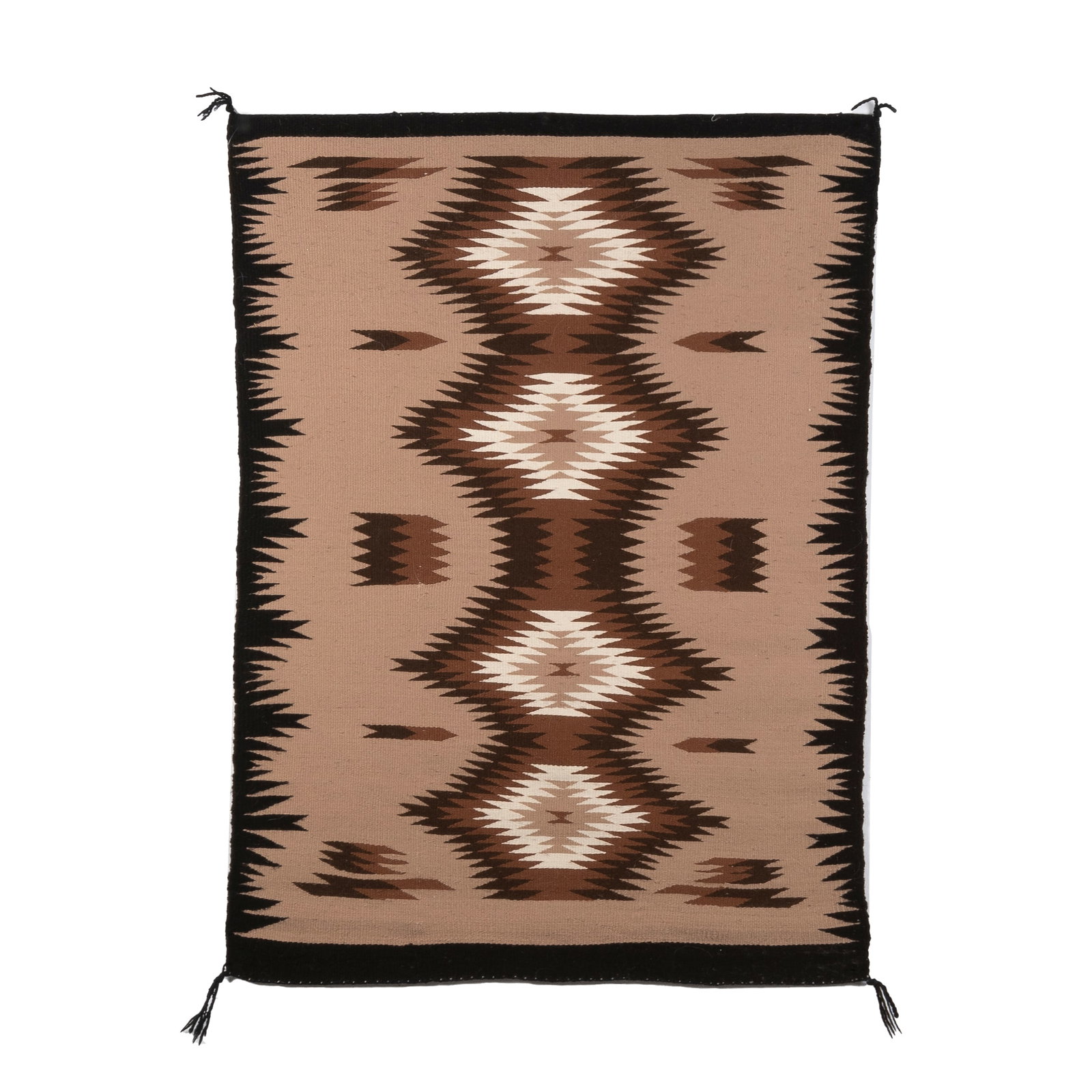 Dine [Navajo], Red Mesa Serrated Diamond Textile, ca. 1980: Dine [Navajo] Red Mesa Serrated Diamond Textile, ca. 1980 handspun wool yarns, vegetal and aniline dyes 43 x 32 in. (109.2 x 81.3 cm.) Private Collection, Arkansas Private Collection, Texas