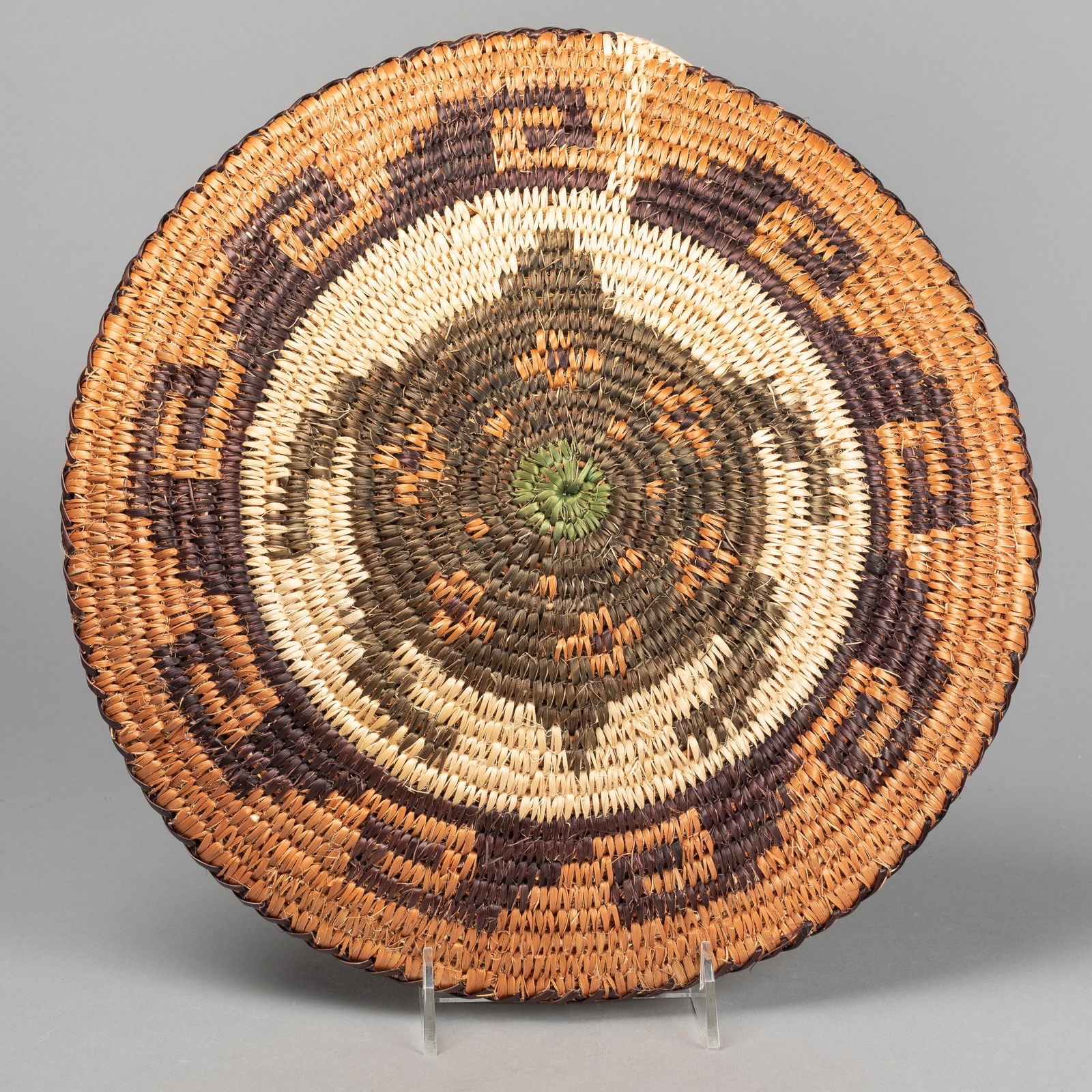 Hopi, Group of Three Basketry Trays: Two Coil and One Wicker, ca. 1950 (1 of 7)