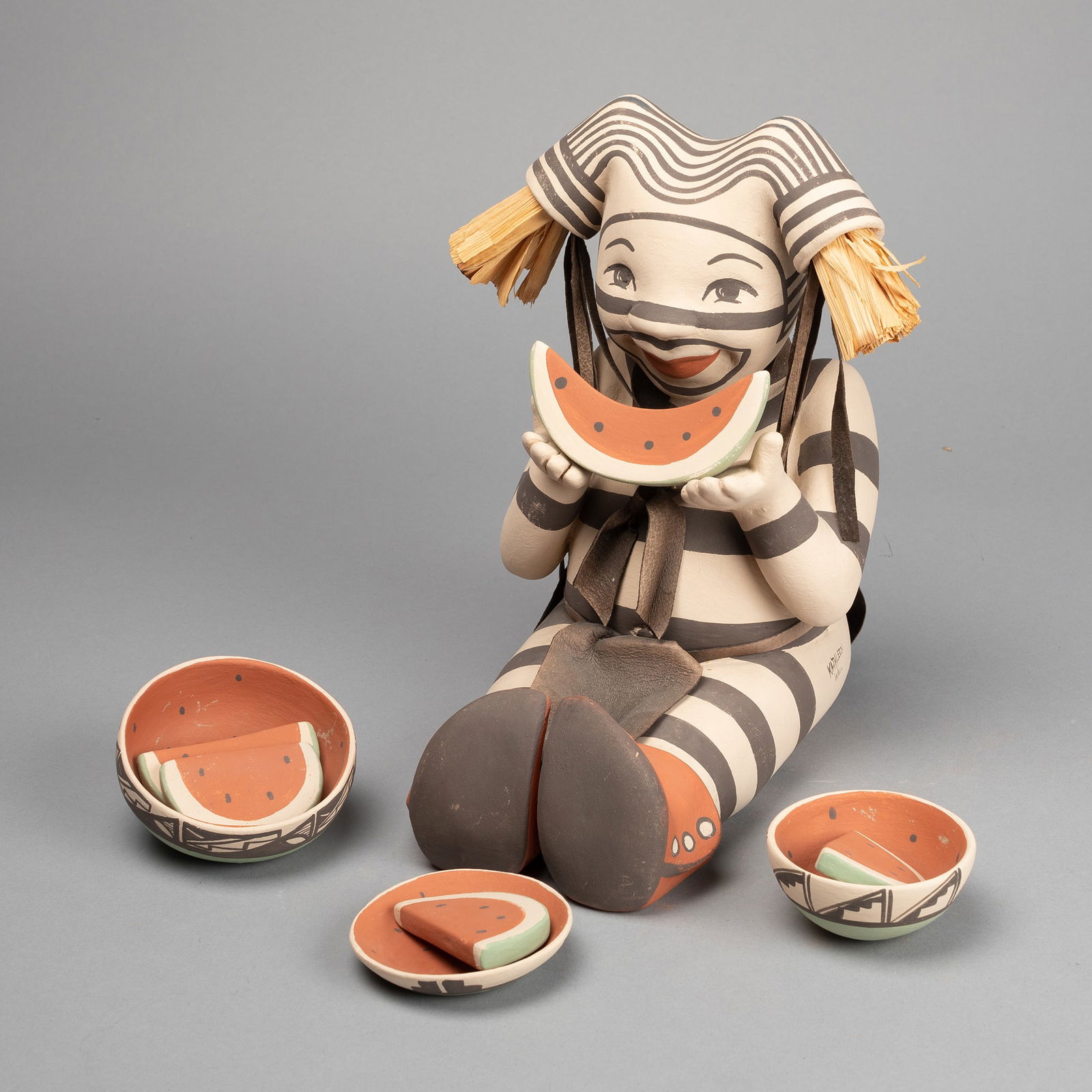 Kathleen Wall, Koshare with Watermelon (1 of 5)