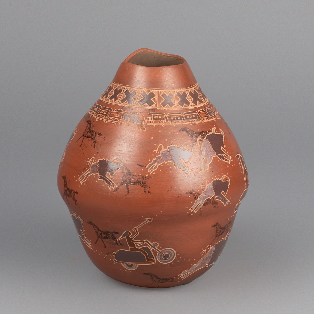 Susan Folwell, Buffalo Hunters Jar (1 of 1)