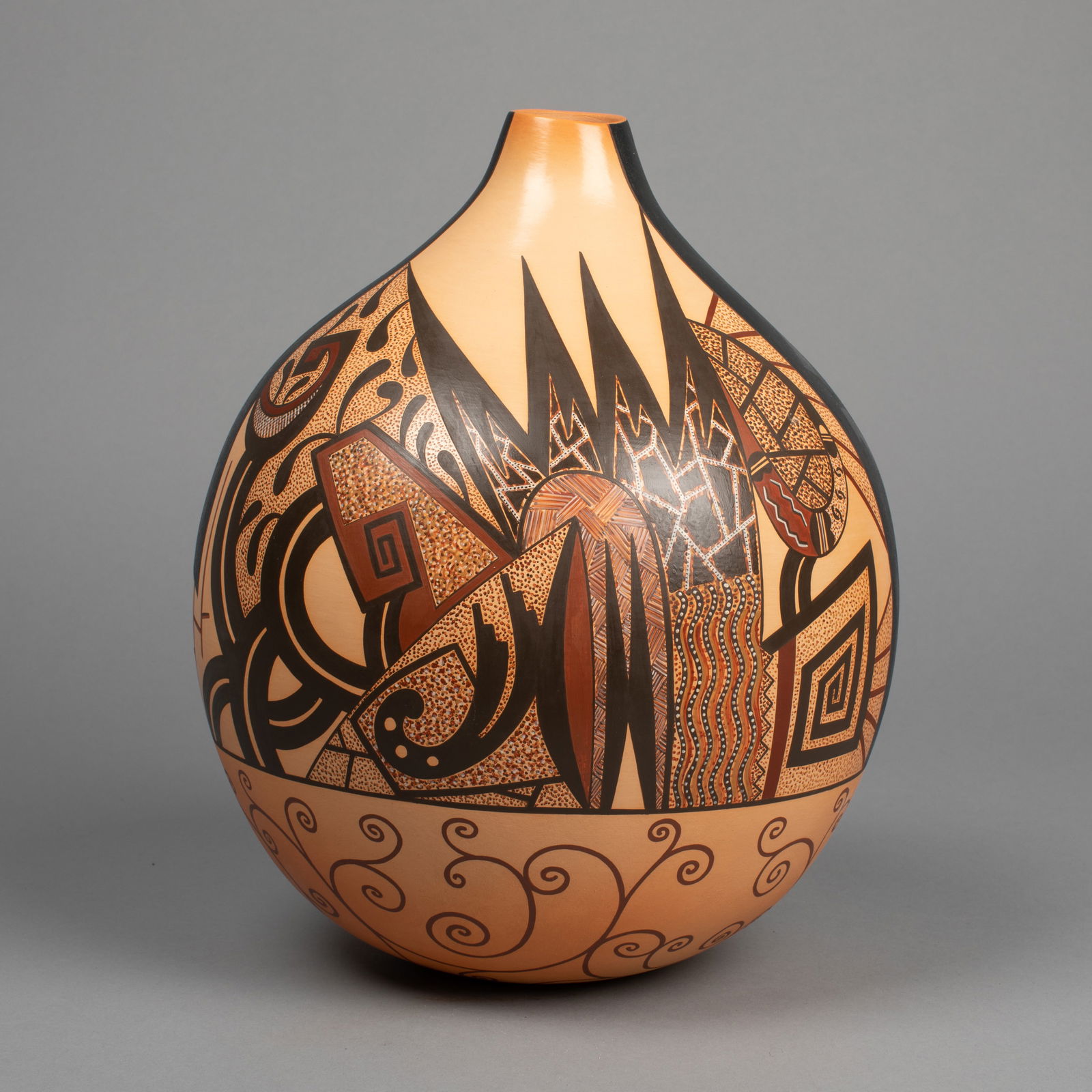 Les Namingha, Polychrome Asymmetric Vase with Arrows (1 of 1)