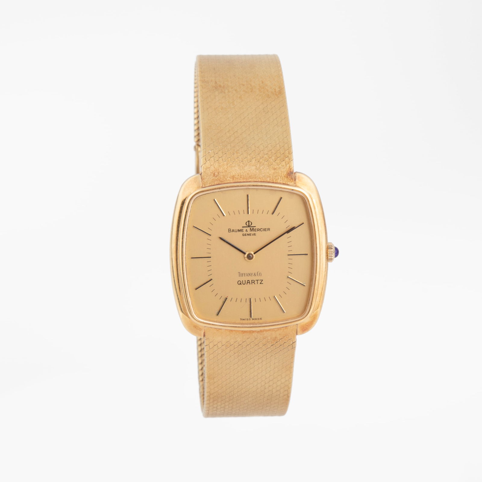 Baume & Mercier, Charles Loloma's Personal 18K Gold Tiffany Dial Watch (1 of 6)