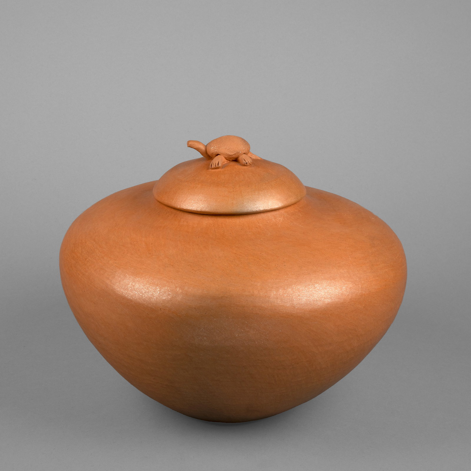 Pam Lujan-Hauer, Micaceous Pot with Turtle Lid (1 of 4)