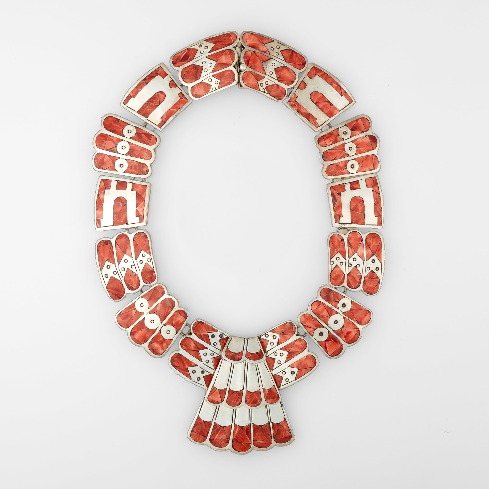 Federico Jimenez, Coral Inlay and Silver Necklace (1 of 2)