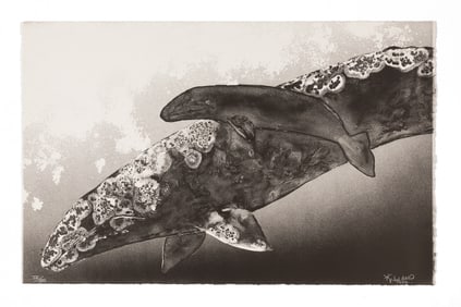 Robert Wyland, Grey Whale and Calf, 1982